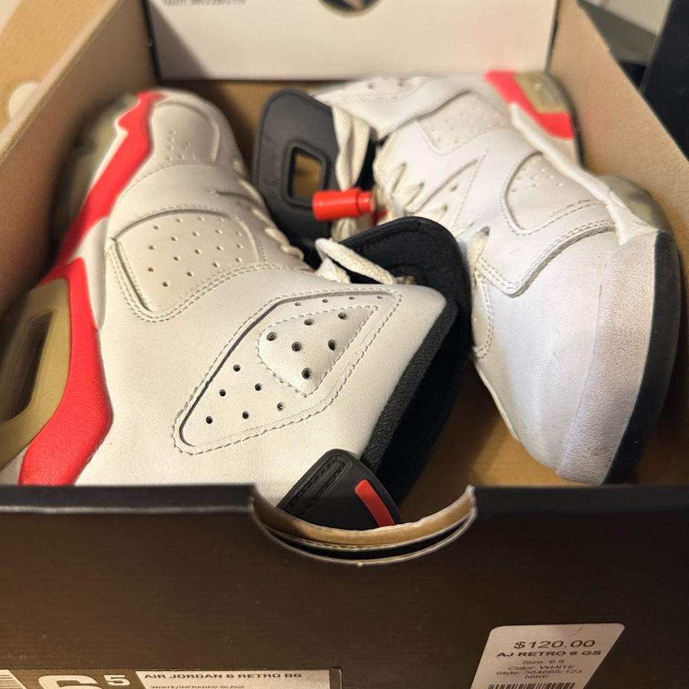 Jordan Kids Sneakers - White and Red-Worn 3xs